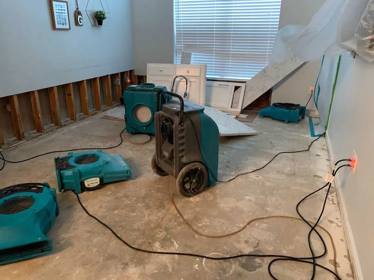 Dehumidifier in flood-cut room for Water Extraction & Removal in Smithville